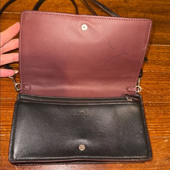 Preowned Coach Anna Fold over Crossbody Clutch Bag  Leopard Print - Picture 2 of 6